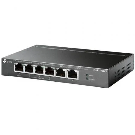 TP-Link TL-SG1006PP Switch Gigabit de 6 puertos con 1 puerto PoE++ y 3 puertos PoE+ TP-Link TL-SG1006PP Switch Gigabit de 6 puertos con 1 puerto PoE++ y 3 puertos PoE+